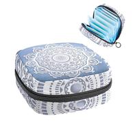 Borsa portaoggetti per assorbenti igienici, borsa per coppette mestruali, organizer per assorbenti mestruali, organizer per donne e ragazze, motivo mandala bianco tagliato in carta