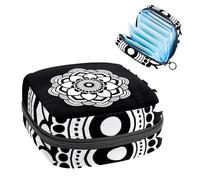 Borsa portaoggetti per assorbenti igienici, borsa per coppette mestruali, organizer per assorbenti mestruali, organizer per donne e ragazze, motivo mandala bianco e nero