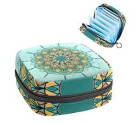 Borsa portaoggetti per assorbenti igienici, borsa per coppette mestruali, organizer per assorbenti mestruali, organizer per donne e ragazze, motivo mandala boho verde floreale