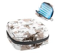 Borsa portaoggetti per assorbenti igienici, borsa per coppette mestruali, organizer per assorbenti mestruali, organizer per donne e ragazze, aerei e mappa