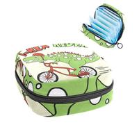 Borsa portaoggetti per assorbenti igienici, borsa per coppette mestruali, organizer per assorbenti mestruali, organizer per donne e ragazze, dinosauro T-Rex Rider