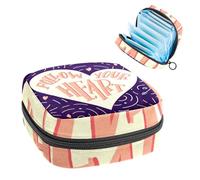 Borsa portaoggetti per assorbenti igienici, borsa per coppette mestruali, organizer per assorbenti mestruali, organizer per donne e ragazze, segui il tuo cuore carino amore