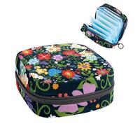 Borsa portaoggetti per assorbenti igienici, borsa per coppette mestruali, organizer per assorbenti mestruali, organizer per donne e ragazze, motivo senza cuciture con elementi floreali
