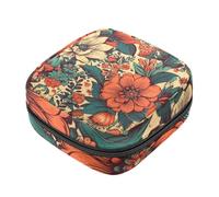 Borsa portaoggetti per assorbenti igienici, borsa per il primo ciclo mestruale con fiori retrò per ragazze e donne, sacchetto per coppette mestruali femminili sacchetti per tamponi mestruali Holde