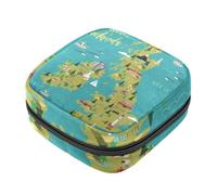Borsa portaoggetti per assorbenti igienici, borsa per il primo periodo del paesaggio primaverile della casa del fiume per ragazze e donne, sacchetto per coppette mestruali femminili borse per tamponi