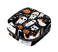 Borsa portaoggetti per assorbenti igienici, borsa per il primo periodo di Halloween con zucca fantasma felice per ragazze e donne, borsa per coppette mestruali femminili sacchetti per tamponi