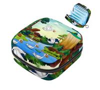 Borsa portaoggetti per assorbenti igienici, borsa per il primo periodo di tempo con ancora in spiaggia e mare, per ragazze e donne, per coppette mestruali femminili, multicolore 3, 4.7x6.6x6.6