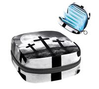 Borsa portaoggetti per assorbenti igienici, borsa per kit mestruale per scuola, sacchetto per tazza mestruale, borsa organizer per assorbenti igienici, borsa organizer con tre croci su una collina