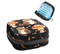 Borsa portaoggetti per assorbenti igienici, borsa per ragazze adolescenti della scuola, fungo riccio, sacchetto portatile con cerniera, borsa per assorbenti igienici, porta tamponi per borsa