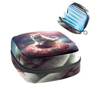Borsa portaoggetti per assorbenti igienici, borsa per ragazze adolescenti scolastiche, ciambella con gatto galassia, custodia portatile con cerniera, borsa per assorbenti igienici, porta assorbenti