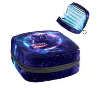 Borsa portaoggetti per assorbenti igienici, borsa per ragazze adolescenti scolastiche, ciambella con gatto galassia, custodia portatile con cerniera, borsa per assorbenti igienici, porta assorbenti