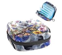 Borsa portaoggetti per assorbenti igienici, borsa per ragazze adolescenti scolastiche, fiori di koala, farfalle, sacchetto mestruale portatile con cerniera, borsa per assorbenti igienici, porta