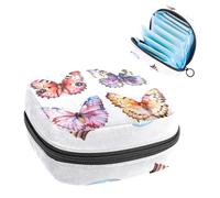 Borsa portaoggetti per assorbenti igienici, borsa portatile per assorbenti mestruali con farfalle acquerelli, per donne, scuola, ufficio