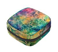 Borsa portaoggetti per assorbenti igienici, borsa portatile per coppette mestruali, borsa per il primo ciclo mestruale, per donne e ragazze, motivo misterioso a vortice con cerniera