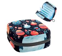 Borsa portaoggetti per assorbenti igienici, borsa portatile per coppette mestruali, borsa per il primo periodo per donne e ragazze, coniglietto con uova di Pasqua felice, 2085, portamonete imbottito