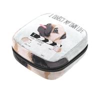 Borsa portaoggetti per assorbenti igienici, con cane carlino I Direct My Own Life First Period Kit Bag per ragazze e donne, sacchetto per coppette mestruali femminili borse per tamponi mestruali Holde