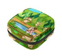 Borsa portaoggetti per assorbenti igienici, con graziosi elefanti della foresta e fiume della foresta per le prime mestruazioni, per ragazze e donne, per coppette mestruali femminili, Multicolore 1,