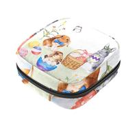 Borsa portaoggetti per assorbenti igienici, con graziosi elefanti della foresta e fiume della foresta per le prime mestruazioni, per ragazze e donne, per coppette mestruali femminili, Multicolore 5.,