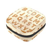Borsa portaoggetti per assorbenti igienici, con lettere dell'alfabeto di pan di zenzero, borsa con cerniera, borsa per le mestruazioni femminili per ragazze adolescenti