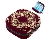 Borsa portaoggetti per assorbenti igienici, con mappa del mondo con bussola per il primo periodo mestruale, borsa per ragazze e donne, sacchetto per coppette mestruali femminili, Multicolore 5.,