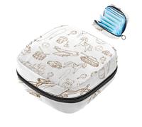 Borsa portaoggetti per assorbenti igienici, con mappa del mondo con bussola per il primo periodo mestruale, borsa per ragazze e donne, sacchetto per coppette mestruali femminili, multicolore 3,