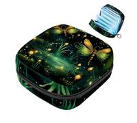 Borsa portaoggetti per assorbenti igienici con motivo a lucciole colorate, con cerniera, per assorbenti mestruali, per ragazze e donne, Multicolore 04, 4.7x6.6x6.6 in/12x17x17 cm