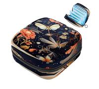 Borsa portaoggetti per assorbenti igienici con motivo a lucciole colorate, con cerniera, per assorbenti mestruali, per ragazze e donne, Multicolore 04, 4.7x6.6x6.6 in/12x17x17 cm