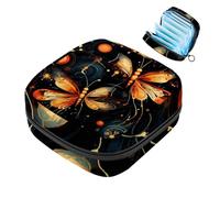 Borsa portaoggetti per assorbenti igienici con motivo a lucciole colorate, con cerniera, per assorbenti mestruali, per ragazze e donne, Multicolore 05, 4.7x6.6x6.6 in/12x17x17 cm