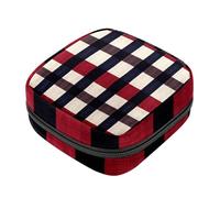 Borsa portaoggetti per assorbenti igienici con motivo a scacchi, borsa portatile per coppette mestruali, borsa per il primo ciclo mestruale per ragazze donne borsa imbottita con cerniera