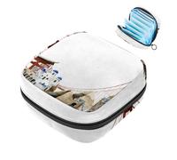 Borsa portaoggetti per assorbenti igienici, con segni architettonici degli Stati Uniti in tutto il mondo, borsa portatile per assorbenti mestruali, per donne, scuola, ufficio