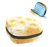 Borsa portaoggetti per assorbenti igienici, disegnato a mano giallo astratto girasole borsa portatile per assorbenti mestruali, fodere per assorbenti igienici, per donne, scuola, ufficio