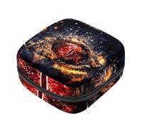 Borsa portaoggetti per assorbenti igienici, drago cinese con occhio di sangue e disegno di fuoco, borsa con cerniera per tampone, borsa mestruale per ragazze adolescenti borsa mestruale femminile