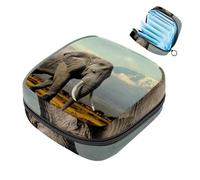 Borsa portaoggetti per assorbenti igienici, elefante africano per il primo ciclo mestruale, borsa per ragazze e donne, sacchetto per coppette mestruali femminili sacchetti per tamponi mestruali Holde,