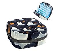 Borsa portaoggetti per assorbenti igienici, fantasma di Halloween 91, borsa per kit per il primo periodo per ragazze e donne, sacchetto per coppette mestruali femminili sacchetti per tamponi mestruali