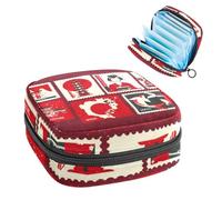 Borsa portaoggetti per assorbenti igienici, francobolli con supporto a torre geisha giapponese, borsa per kit per il primo periodo per ragazze e donne, sacchetto per coppetta mestruale femminile borse