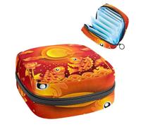 Borsa portaoggetti per assorbenti igienici, francobolli con supporto a torre geisha giapponese, borsa per kit per il primo periodo per ragazze e donne, sacchetto per coppetta mestruale femminile borse