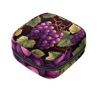 Borsa portaoggetti per assorbenti igienici, Grape-1564 Borsa per kit per il primo ciclo mestruale per ragazze e donne, sacchetto per coppetta mestruale femminile borse per tamponi mestruali Holde