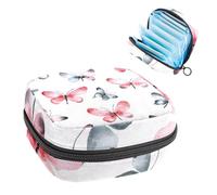 Borsa portaoggetti per assorbenti igienici, graziosa borsa portatile per assorbenti mestruali, con farfalle acquerelli, per donne, scuola, ufficio