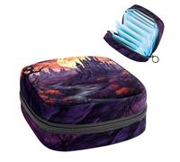 Borsa portaoggetti per assorbenti igienici, Halloween Castle-1356, borsa per kit primo ciclo per ragazze e donne, sacchetto per coppetta mestruale femminile borse per tamponi mestruali Holde