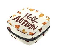 Borsa portaoggetti per assorbenti igienici, Hello Autumn Fall First Period Kit Bag per ragazze e donne, sacchetto per coppetta mestruale Femminile Borse per tamponi mestruali Holde