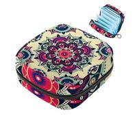 Borsa portaoggetti per assorbenti igienici, mandala indiano psichedelico per il primo ciclo mestruale, borsa per ragazze e donne, sacchetto per coppette mestruali femminili borse per tamponi mestruali