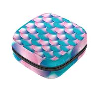 Borsa portaoggetti per assorbenti igienici, motivo caleidoscopio blu con falchi di neve per il primo periodo, borsa per ragazze e donne, sacchetto per coppette mestruali femminili borse per tamponi