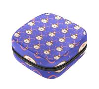 Borsa portaoggetti per assorbenti igienici, motivo scimmia, viola scuro, con cerniera, per ragazze adolescenti e mestruazioni femminili