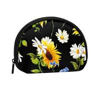 Borsa portaoggetti per assorbenti igienici per il trucco con stampa di girasoli e camomilla, portamonete per cosmetici da donna