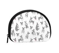Borsa portaoggetti per assorbenti igienici per il trucco, modello senza cuciture a forma di Schnauzer nano, portamonete per cosmetici da donna