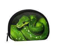 Borsa portaoggetti per assorbenti igienici per il trucco, piccola, a forma di serpente verde rettile, portamonete per cosmetici da donna