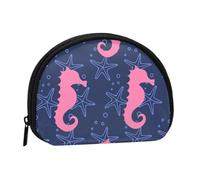 Borsa portaoggetti per assorbenti igienici per il trucco, piccola borsa portamonete per cosmetici da donna, sagoma di cavalluccio marino e stella marina
