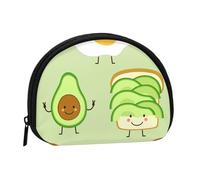 Borsa portaoggetti per assorbenti igienici per il trucco, piccola borsa portamonete per cosmetici da donna, con motivo: avocado, pane tostato e uovo fritto