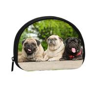 Borsa portaoggetti per assorbenti igienici per il trucco, piccola borsa portamonete per cosmetici da donna, motivo: Carlino, Amicizia, Bokeh, Cani, Animali Domestici, Amici, Carlino