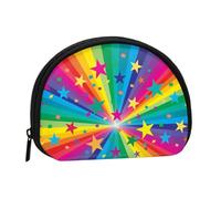Borsa portaoggetti per assorbenti igienici per il trucco, piccola, con raggi di coriandoli e stelle, arcobaleno, portamonete per cosmetici da donna